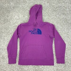North Face Hoodie Womens Medium Purple Pullover‎ Sweatshirt Logo Fleece Outdoor